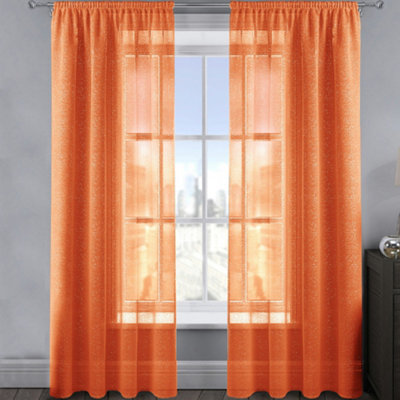 Velosso Alessandria Sparkle Slot Top Voile PanelOrange from B&Q