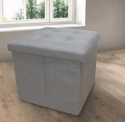 Home Republic Linen Storage OttomanOne Seater Grey from B&Q