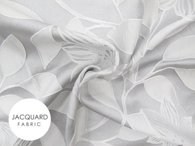 Intimates Floral Jacquard Tape Top CurtainsStylish Window Dressing For Living Room & BedroomHigh-QualityDurable DrapesSilver from B&Q