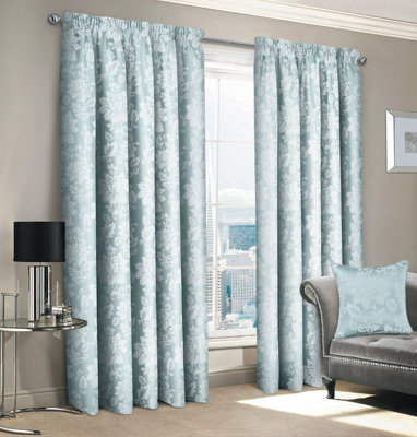 Intimates Elegant Floral Jacquard CurtainsHeader Tape TopDurableEasy-CareMachine Washable,understated EleganceSilver from B&Q