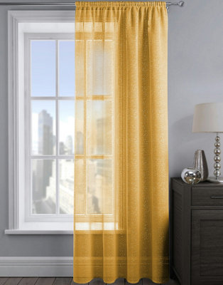 Velosso Alessandria Sparkle Slot Top Voile PanelYellow from B&Q