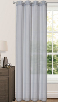 Velosso Riva Eyelet Voile PanelGrey from B&Q