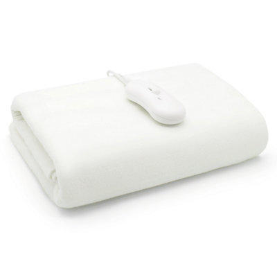 Home Republic Thermal Cosy Energy Efficient Heated BlanketFaux FurMachine Washable Winter Warming Electric ThrowKing SizeBedWhite from B&Q