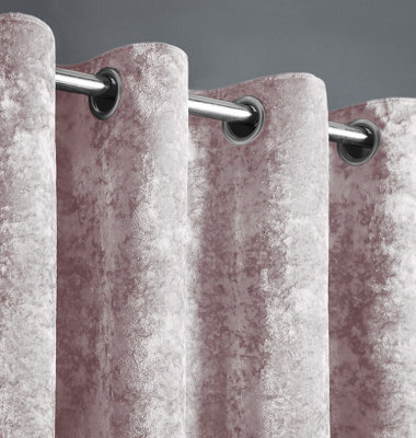 Intimates Luxury Velvet Drapes Ring Top CurtainsFully LinedThermal Perfect For Modern Decor And Sophisticated StyleBlush Pink from B&Q
