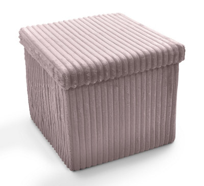 Home Republic Corduroy One Seater Foldable Storage Box Pink from B&Q