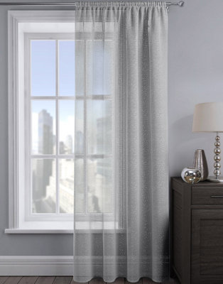 Velosso Alessandria Sheer Voile Panel Slot TopSilver from B&Q