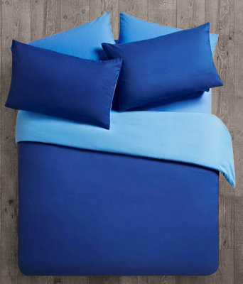 Velosso Teddy Fleece Duvet Cover & Pillowcase Set In Plush & Cosy Bedroom DecorDurable Bed LinenMachine WashableFrench Blue from B&Q