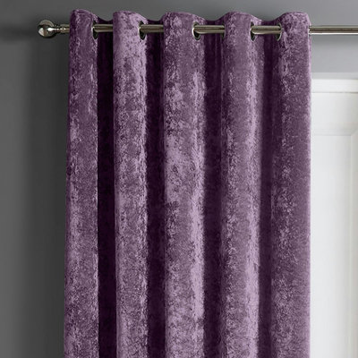 Intimates Crushed Velvet Eyelet Door CurtainMauve from B&Q
