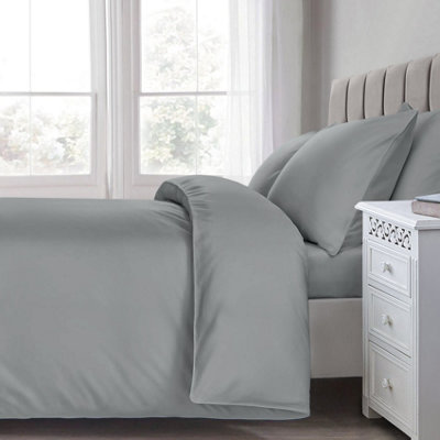 Sweet Dreams Premium Percale Cotton 200 Thread Count Oxford Pillowcase PairGrey from B&Q