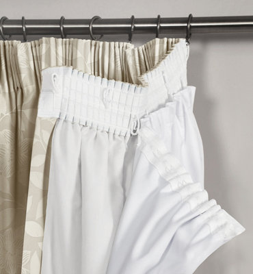Velosso White Blackout Curtains With Header TapeDrapes In Multiple SizesEnergy-Saving & Light-Blocking Window DrapesWhite from B&Q