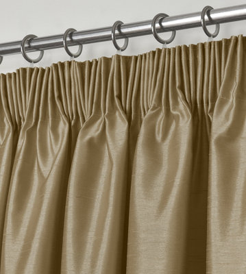 Intimates Modern Ring Top CurtainsReady-Made High-Quality Faux SilkMachine WashableEnergy-Saving Living Room CurtainsLatte from B&Q
