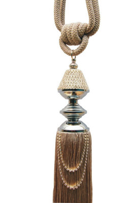 Intimates Diamante Rope Tassel Curtain TiebackCream from B&Q