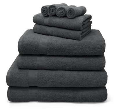 Velosso Luxury 100% Egyptian Cotton Towels 550Gsm Soft & Absorbent Cotton Towels CharcoalBath Sheet from B&Q