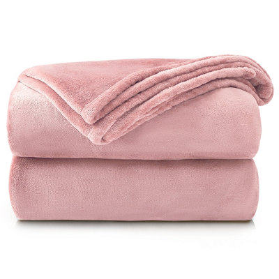 Velosso Soft Touch Luxurious Faux Mink Throw BlanketPerfect For BedSleek DecorMinimalist Soft Weave150Cm X 200CmBlush from B&Q