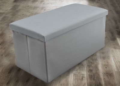 Home Republic Faux Leather Storage OttomanThree Seater Grey from B&Q