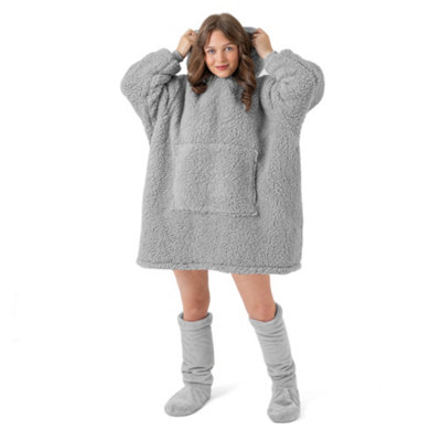 Velosso Teddy Oversized Hoodie Blanket One Size Fits All from B&Q