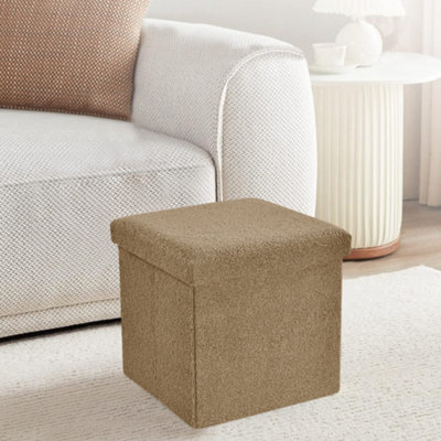 Home Republic Boucle One Seater Foldable Storage Box Beige from B&Q