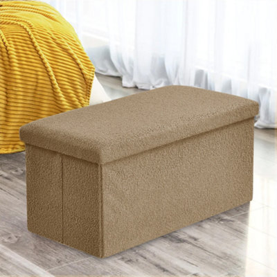 Home Republic Boucle Two Seater Foldable Storage Box Beige from B&Q