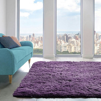 Home Republic Alaska Sponged Shaggy RugPurple from B&Q