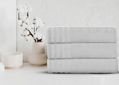 Velosso Everyday 100% Cotton Towels Absorant And Soft Durable Everyday Towels WhiteBath Towel from B&Q