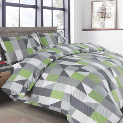 Velosso Vibrant Colours Printed Cotton Blend Duvet Cover & Pillowcase SetBreathable & Durable Bedroom DecorSage from B&Q