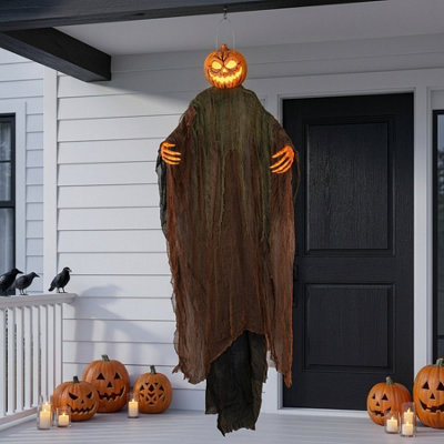 B&Q -  7Ft Hanging Light-Up Ghoul Pumpkin