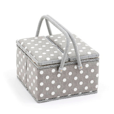 Hobby Gift Large Twin Lid Sewing BoxFabric Storage Box With Handle 25 X 25 X 17Cm from B&Q