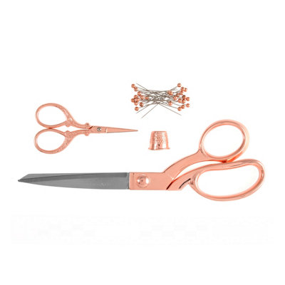 Groves Of Thames Set: Dressmaking (21.5Cm) And Embroidery (9.5Cm)Thimble & Pins: Rose Gold from B&Q