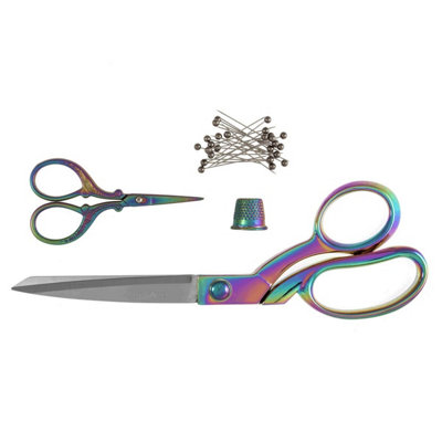 Groves Of Thames Set: Dressmaking (21.5Cm) And Embroidery (9.5Cm)Thimble & Pins: Rainbow from B&Q