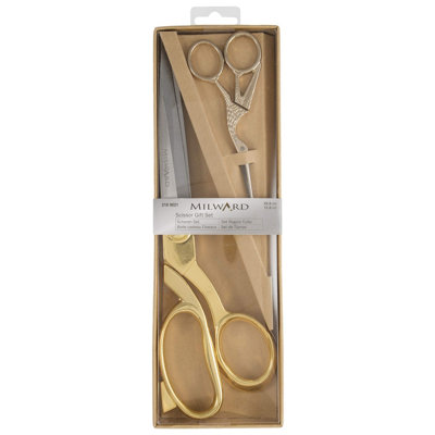 Groves Of Thames Scissors: Gift Set: Dressmaking (25Cm) And Embroidery (11.5Cm): Gold from B&Q