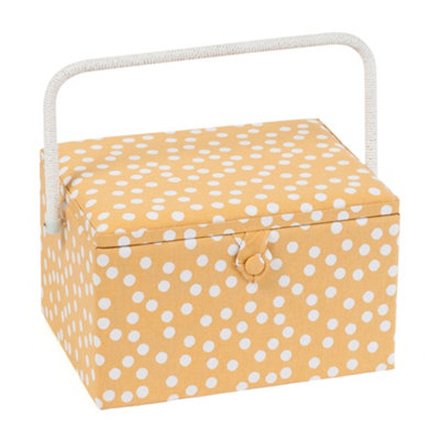 Hobby Gift Large Sewing BoxFabric Covered Storage Box With Tray 31 X 23.5 X 20Cm from B&Q