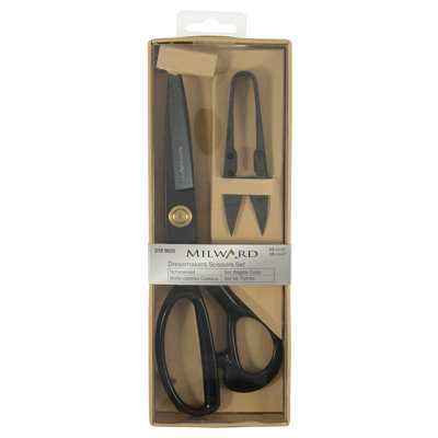 Groves Of Thames Set: Dressmaking Scissors: Heavy Duty (23Cm) And Thread Snips (10Cm): Black from B&Q