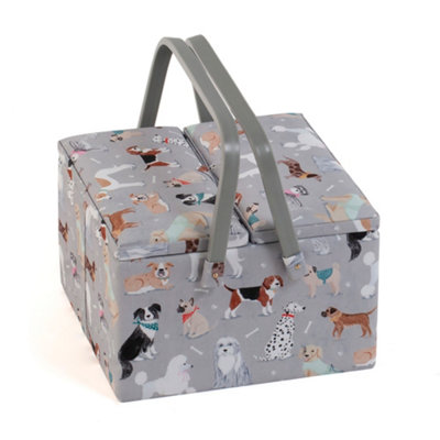 Hobby Gift Large Twin Lid Sewing BoxFabric Storage Box With Handle 25 X 25 X 17Cm from B&Q