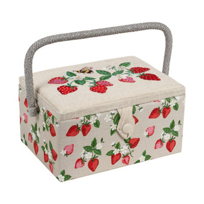 Hobby Gift Medium Sewing BoxFabric Storage Box With Handle 25.5 X 18.5 X 14.5Cm from B&Q