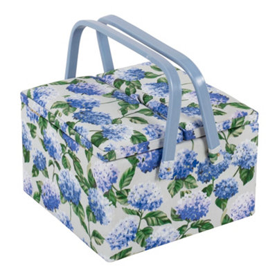 Hobby Gift Large Twin Lid Sewing BoxFabric Storage Box With Handle 25 X 25 X 17Cm from B&Q