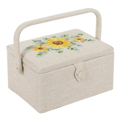 Hobby Gift Medium Sewing BoxFabric Storage Box With Handle 25.5 X 18.5 X 14.5Cm from B&Q