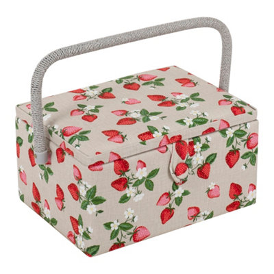 Hobby Gift Medium Sewing BoxFabric Storage Box With Handle 25.5 X 18.5 X 14.5Cm from B&Q