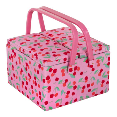 Hobby Gift Large Twin Lid Sewing Storage BoxCherry from B&Q