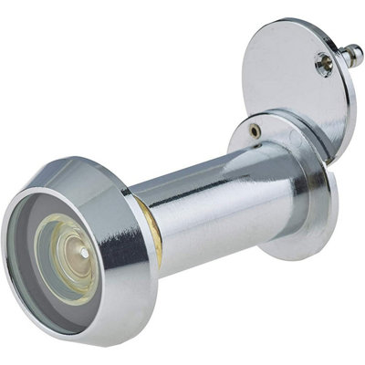 Eai Wide Angle Door Viewer Easy Vision Peephole Glass Lens Suit Fire Doors 14mm Dia 35 To 55mm Thick Doors Polished Chrome from B&Q