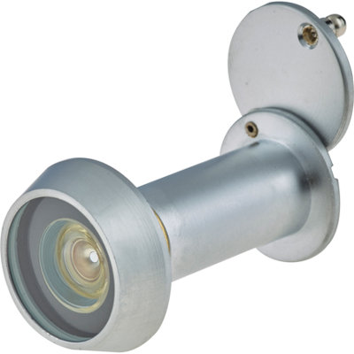 Eai Wide Angle Door Viewer Easy Vision Peephole Glass Lens Suit Fire Doors 14mm Dia 35 To 55mm Thick Doors Satin Chrome from B&Q