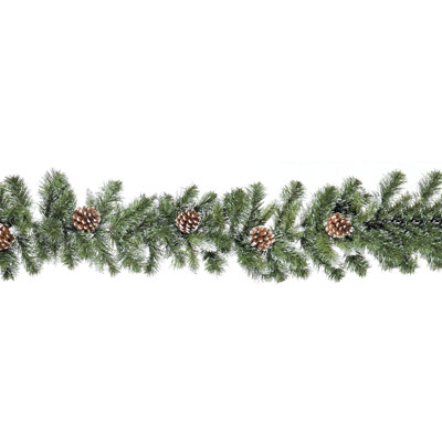 Snowtime 9Ft Snow King Fir Christmas Garland With Acorns (274Cm) from B&Q