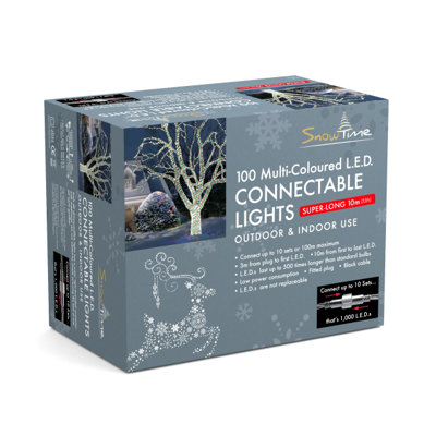 Snowtime 100 Connectable String Led Lights In Multicolour from B&Q