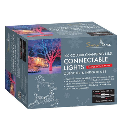 Snowtime 100 Connectable String Led Lights In Red And Blue Frosted from B&Q