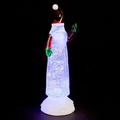 Garden Store Direct Snowtime Santa Claus Led Water And Glitter Filled Christmas Spinner Decoration from B&Q