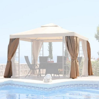 Suntime Deluxe Gazebo Replacement Outer Curtains Beige from B&Q