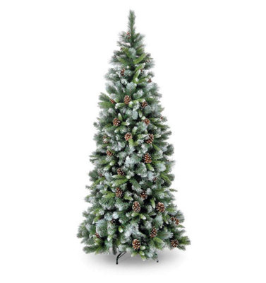 Snowtime 300Cm Frosted Glacier Hook-On W/1940 Tips/pine Cones from B&Q