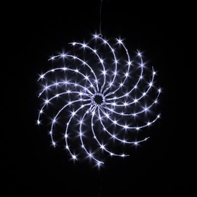 Snowtime Christmas Lights Spiral Snowflake Led Silhouette Ice White Led's Multi Function from B&Q