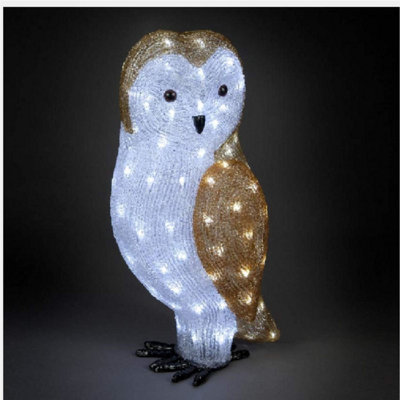 Snowtime 56Cm Acrylic Owl With 100 Ice White Leds from B&Q