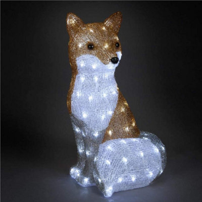 Snowtime 54Cm Acrylic Fox With 100 Ice White Leds from B&Q
