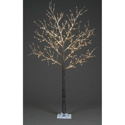 Snowtime 1.5M Copper Wire Frosted Brown Twig Tree With 400 Lights from B&Q